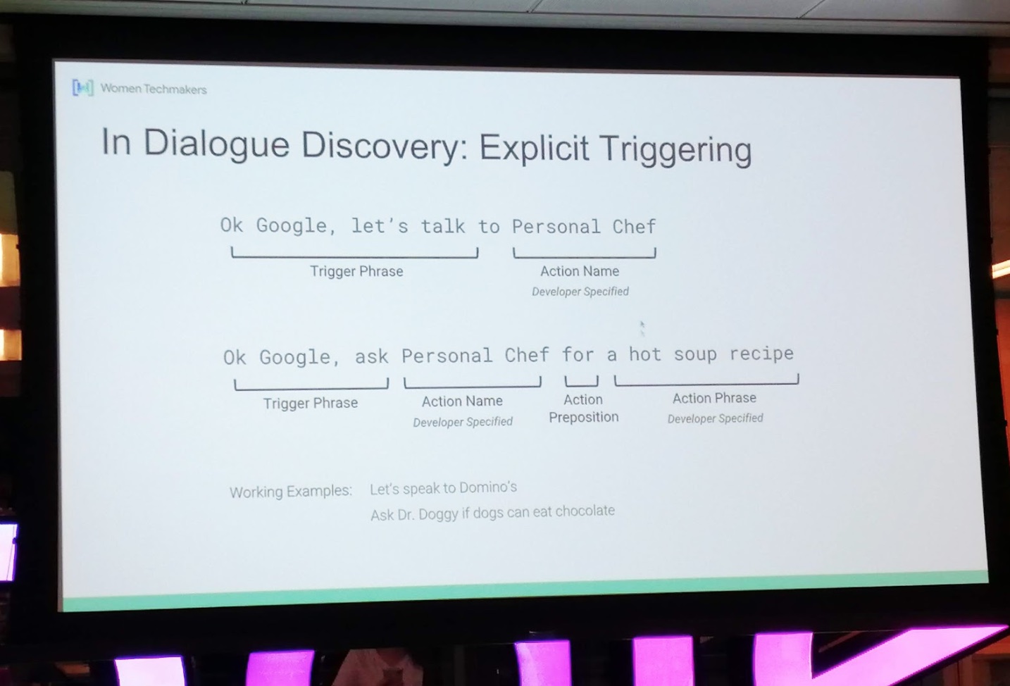 Google Assistant Dialogue Explicit Triggering